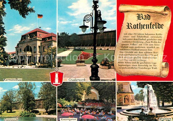 Bad Rothenfelde Kurmittelhaus Gradierwerk Ententeich Konzertgarten Brunnen Chron