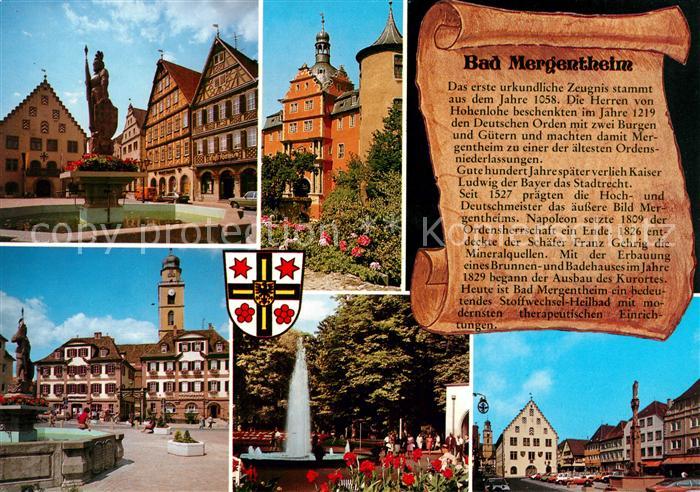 Bad Mergentheim Brunnen Innenstadt Fachwerkhaeuser Brunnen Marktplatz Chronik