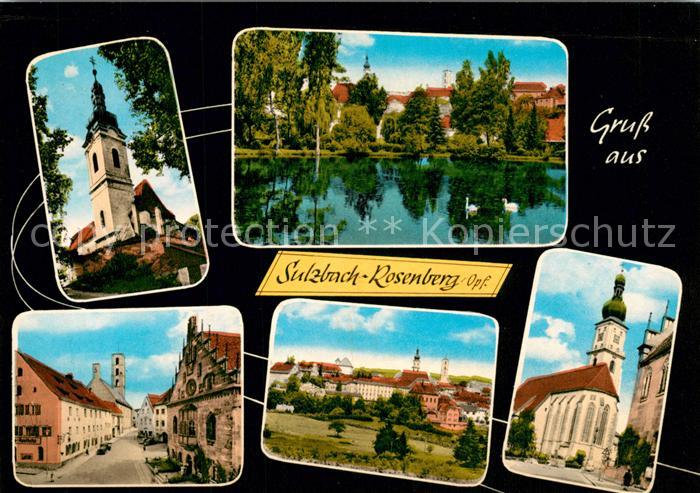 Sulzbach-Rosenberg Kirche Teilansichten Schwanenteich