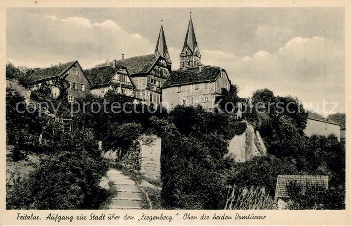 Fritzlar Aufgang zur Stadt ueber den Ziegenberg Dom