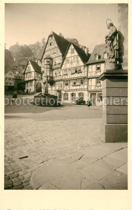 Miltenberg Main Marktplatz Statue Brunnen Fachwerkhaeuser Altstadt