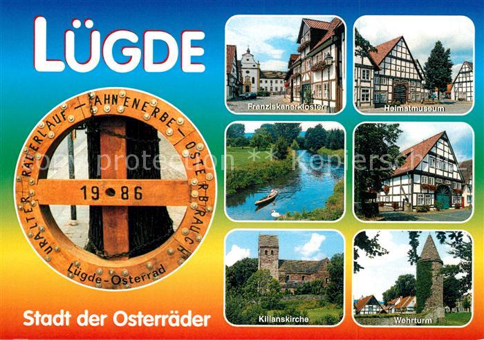 Luegde Stadt der Osterraeder Kloster Heimatmuseum Fachwerkhaus Kirche Wehrturm