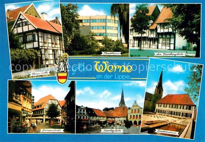 Werne Unna Haus Rath Stadthaus Kirchenplatz Fachwerkhaus Fussgaengerzone Marktpl