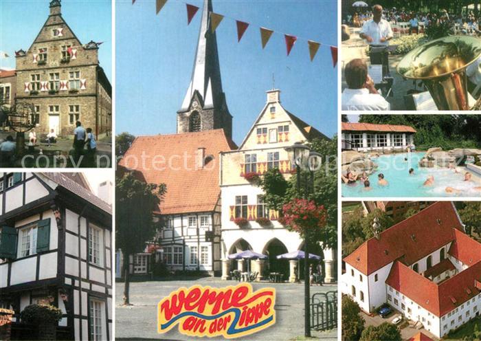 Werne Unna Steinhaus Fachwerkhaus Marktplatz Kirchturm Musikkapelle Fest