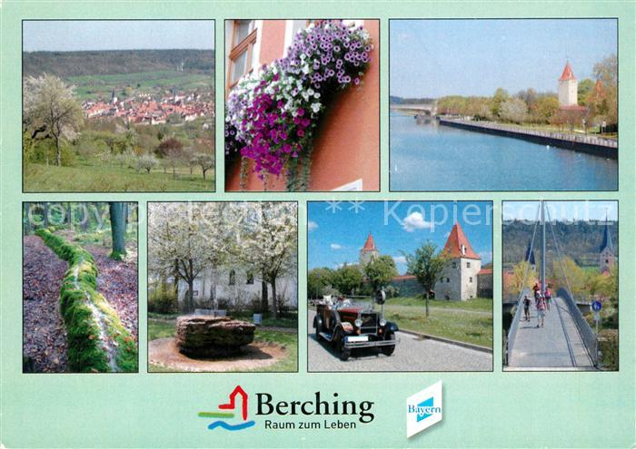 Berching Panorama Naturpark Altmuehltal Blumenschmuck Baumbluete Automobil Bruec