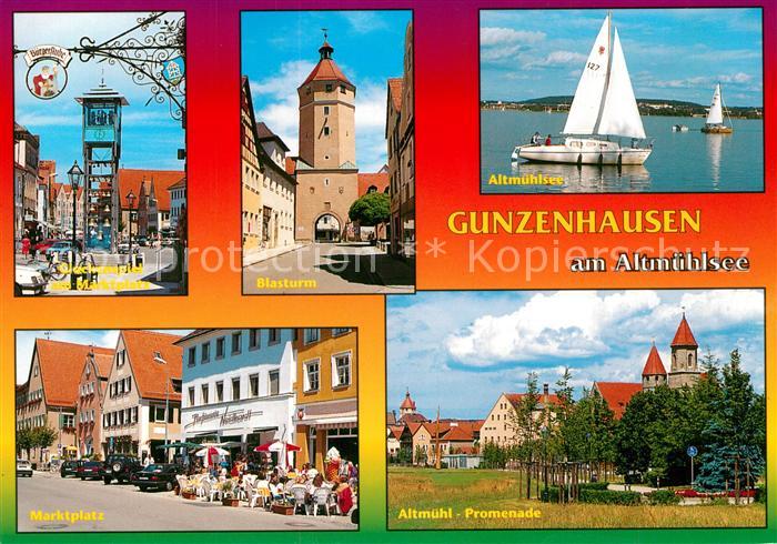 Gunzenhausen Altmuehlsee Glockenspiel Marktplatz Blasturm Altmuehlsee Segelboot