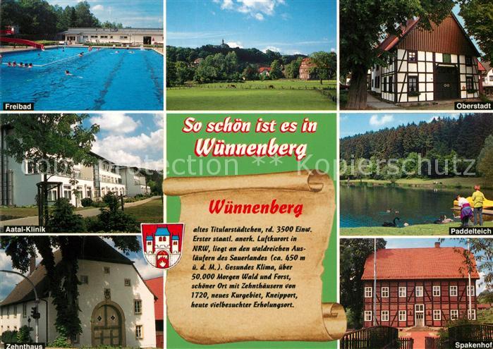 Bad Wuennenberg Freibad Oberstadt Fachwerkhaus Aatalklinik Paddelteich Zehnthaus