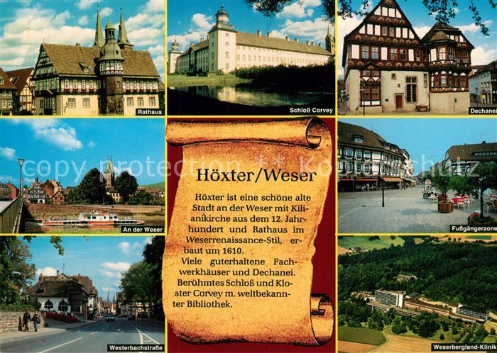 Hoexter Weser Rathaus Schloss Corvey Dechanei Historisches Gebaeude Fussgaengerz