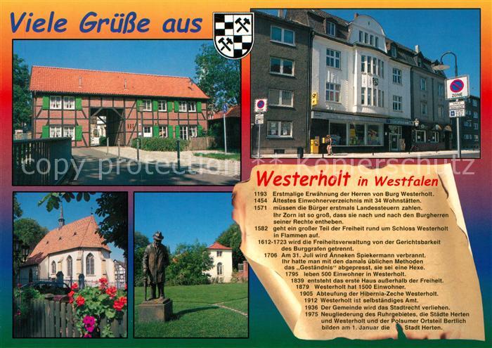 Westerholt Westfalen Muehlenpforte Kirche Denkmal Statue Innenstadt Chronik