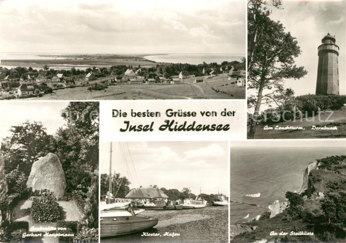 Insel Hiddensee Panorama Leuchtturm Dornbusch Steilkueste Kloster Hafen Gerhard