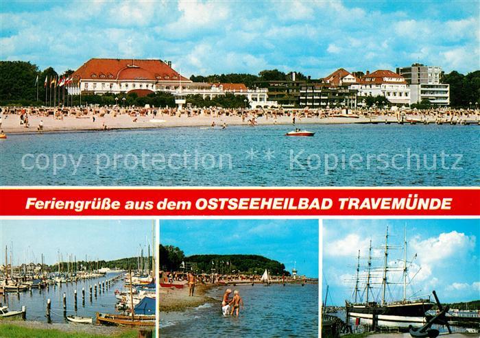 Travemuende Ostseebad Strand Casino Hotels Yachthafen Segelschiff