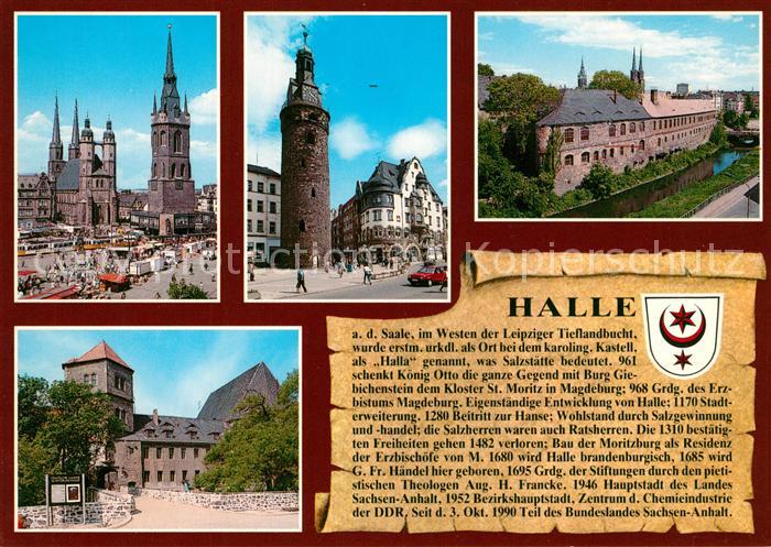 Halle Saale Marktplatz Kirche Roter Turm Leipziger Turm Residenz Moritzburg Hall