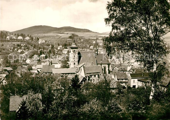 Schmalkalden Thueringen Ortsansicht mit Kirche