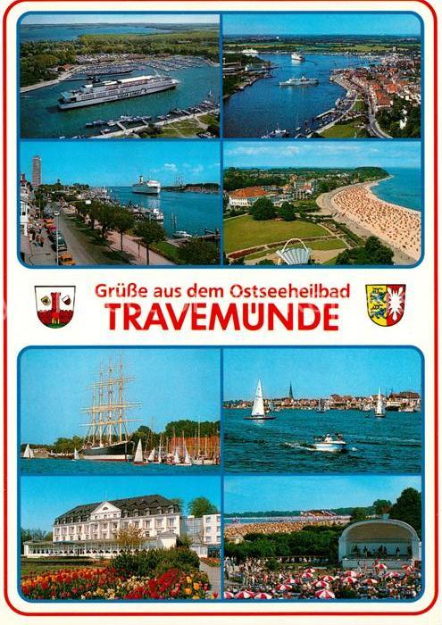 Travemuende Ostseebad Hafen Faehre Strand Fliegeraufnahme Segelschulschiff Casin