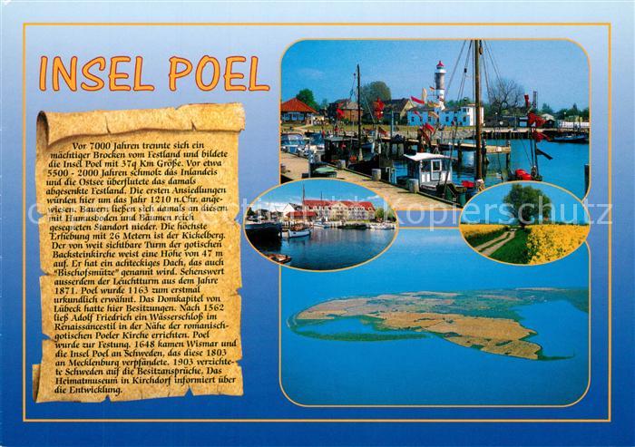 Insel Poel Hafen Leuchtturm Landschaftspanorama Fliegeraufnahme Chronik