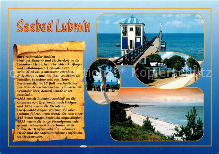 Lubmin Ostseebad Seebruecke Promenade Strand Chronik