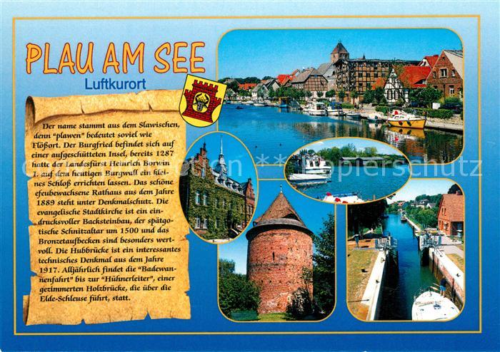 Plau See Partie an der Elde Altstadt Turm Kanal Chronik