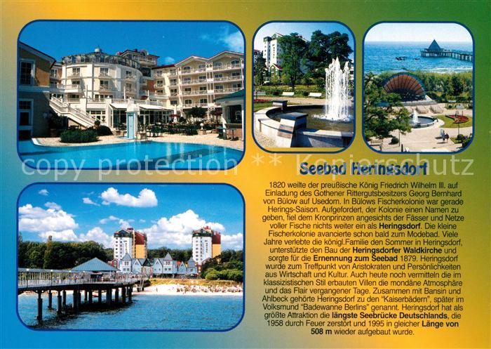 Heringsdorf Ostseebad Usedom Hotel Brunnen Konzertpavillon Seebruecke Strand Chr