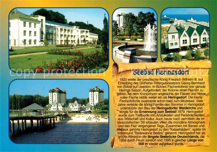 Heringsdorf Ostseebad Usedom Hotels Brunnen Seebruecke Strand Chronik