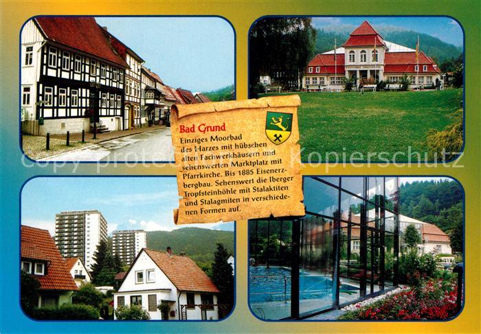 Bad Grund Fachwerkhaeuser Kurbad Teilansicht Hochhaus Hallenbad