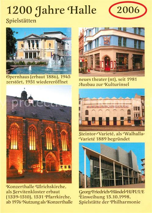 Halle Saale Opernhaus Neues Theater Steintor Variete Konzerthalle Ulrichskirche