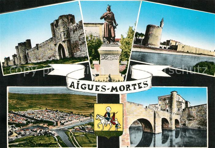 Aigues-Mortes Gard Les Remparts Statue Saint Louis Tour de Constance