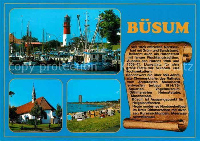 Buesum Nordseebad Leuchtturm Kirche Strand
