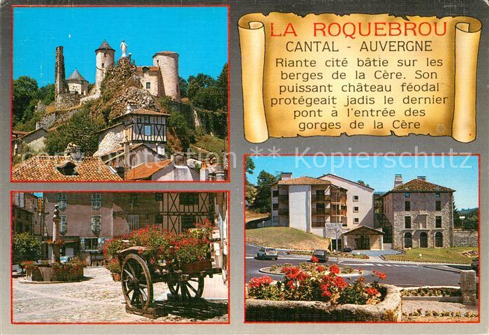 Cantal Auvergne La Roquebrou Schloss Brunnen Stadtansicht