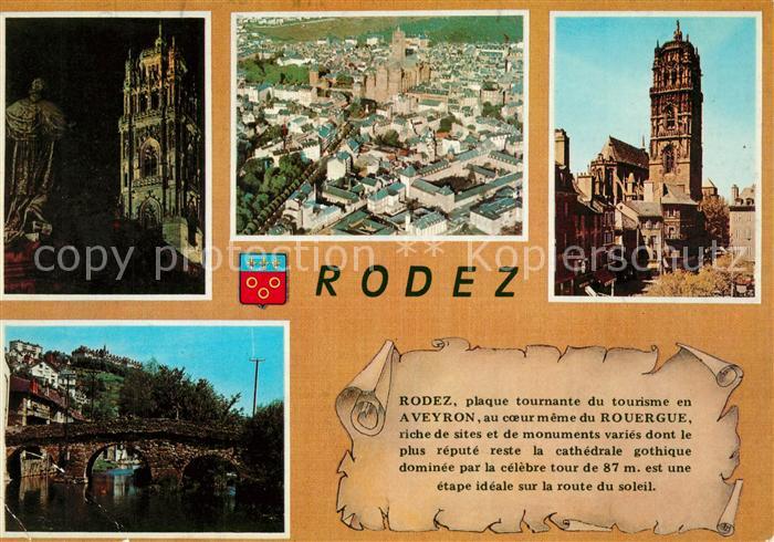 Rodez Fliegeraufnahme Bruecke Stadtansichten