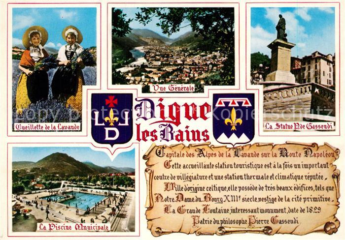 Digne-les-Bains Panorama Statue P de Gassendi Piscine Municipale