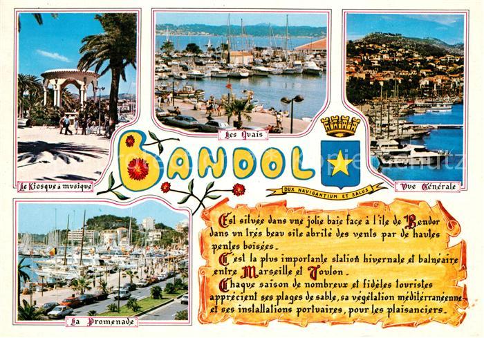 Bandol Musikpavillon Quai Promenade Panorama Hafen Chronik