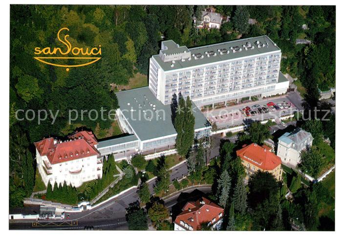Karlovy Vary Sanssouci Lazenske sanatorium Kurhotel Fliegeraufnahme