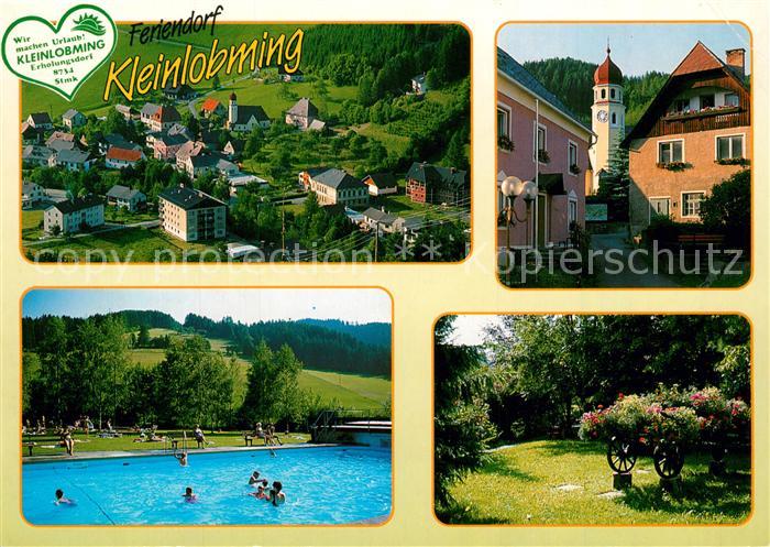 Kleinlobming Feriendorf Fliegeraufnahme Ortsmotiv mit Kirche Freibad Park
