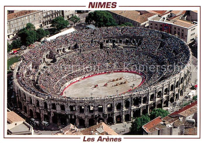 Nimes Les Arènes vue aérienne