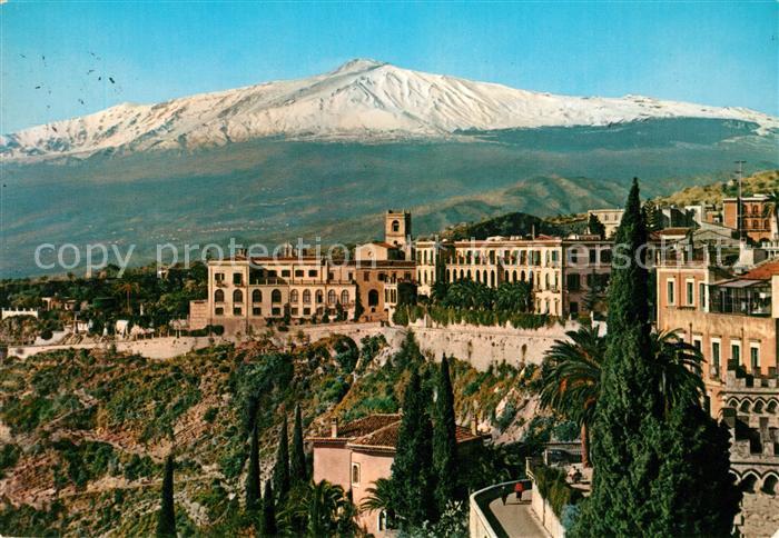 Taormina Sizilien Hotel S Dominico con Etna Vulkan aetna