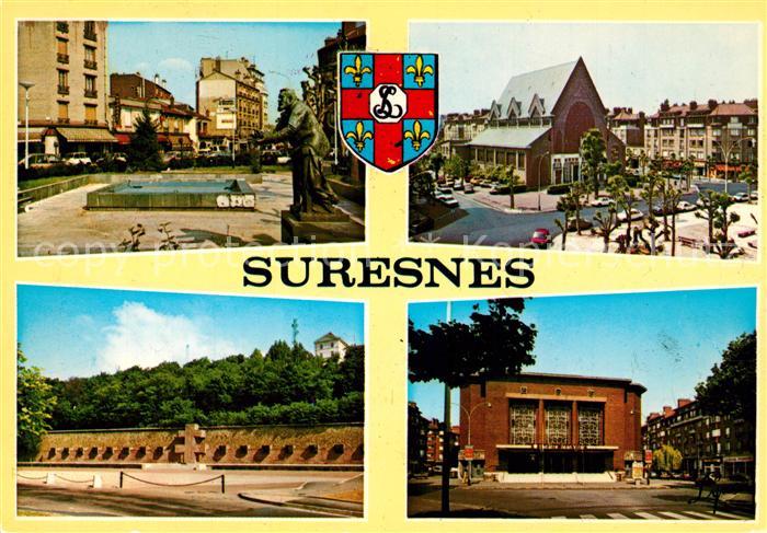 Suresnes Avenue Jean Jaurès Eglise Memorial du Mont Valerien Theatre Jean Vilar