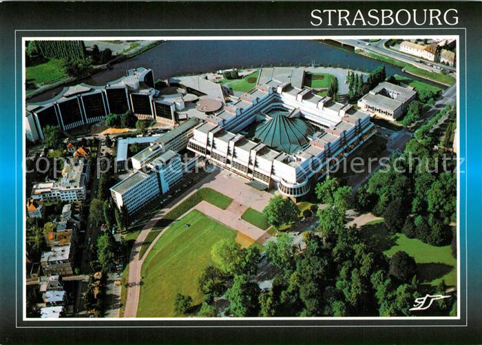 Strasbourg Alsace Palais de l'Europe Sitz des Europarats Fliegeraufnahme