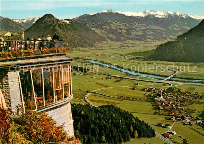 Wiesing Tirol Panorama Blick von der Kanzelkehre Inntal Autobahn Zillertal Alpen