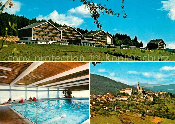 Althofen Kurbad Hotel Hallenbad Ortsansicht mit Kirche