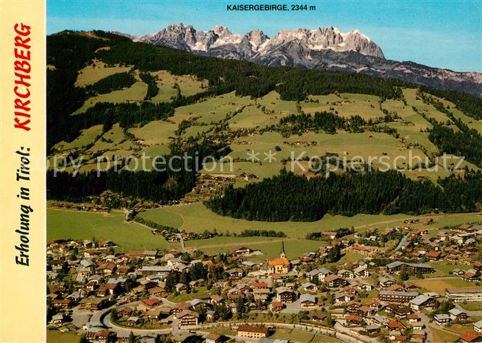 Kirchberg Tirol mit Sonnberg Kaisergebirge Fliegeraufnahme