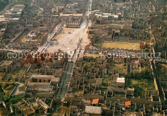 Pompei Ausgrabungen Antike Staette Fliegeraufnahme