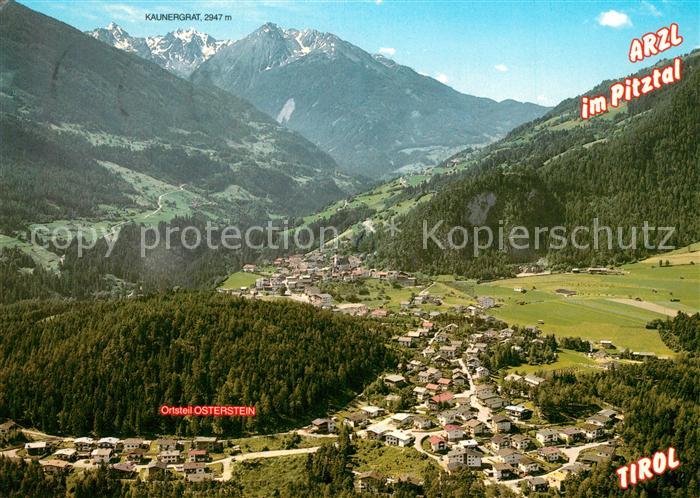 Arzl Pitztal Gasthof Pension Arzlerhof Kaunergrat Alpenpanorama Fliegeraufnahme