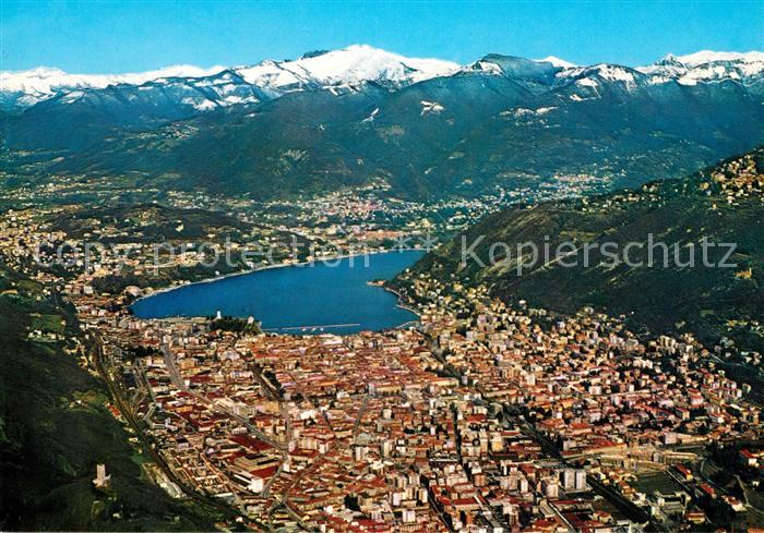 Como Lago di Como Panorama dall aereo con vista del primo bacino Alpi