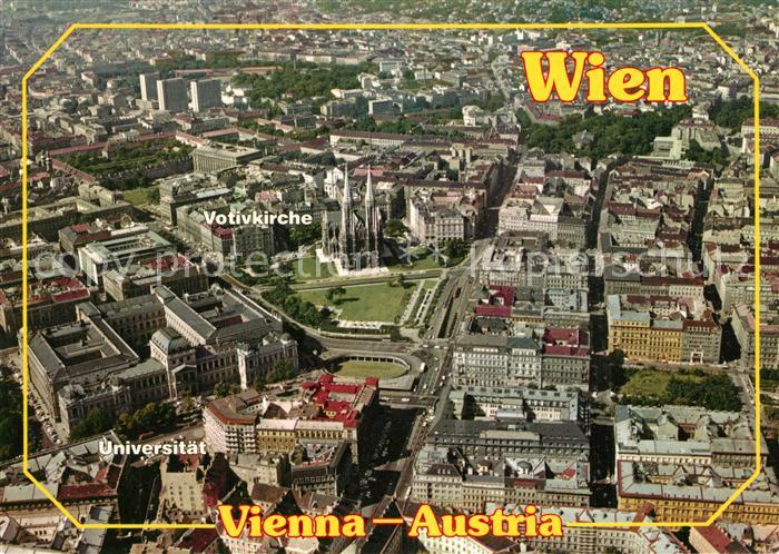 Wien Votivkirche Universitaet Schottenringschleife Fliegeraufnahme