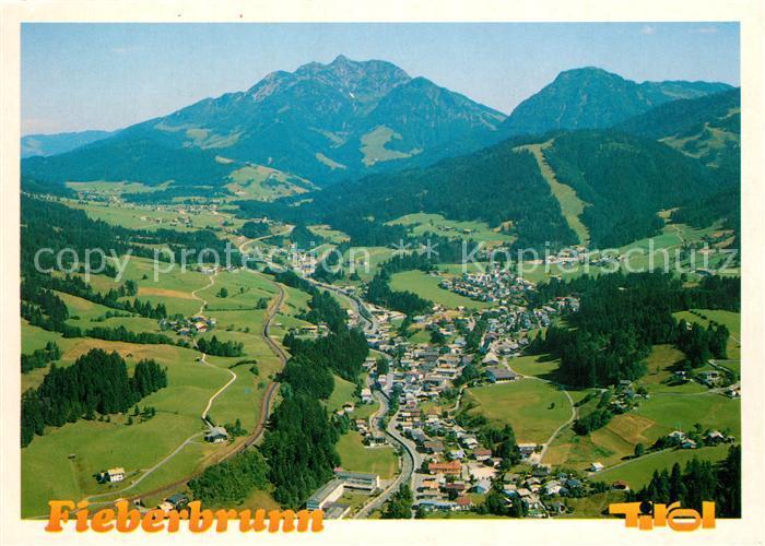 Fieberbrunn Tirol Wander und Ferienparadies Blick gegen Spielberg Fliegeraufnahm