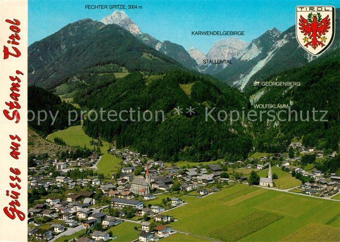Stans Tirol Blick gegen Fechter Spitze Stallental Karwendelgebirge Fliegeraufnah