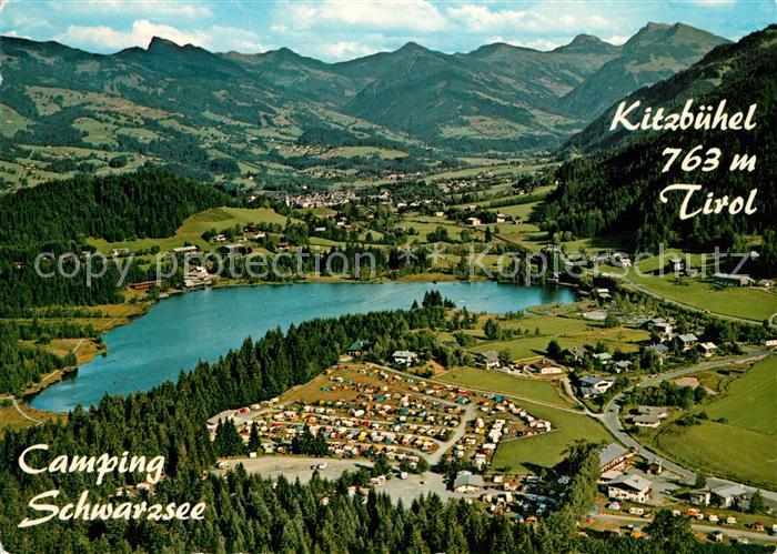 Kitzbuehel Tirol Camping Schwarzsee Alpenpanorama Fliegeraufnahme