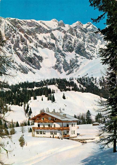 Dienten Hochkoenig Alpengasthaus Pension uebergossene Alm Winterpanorama