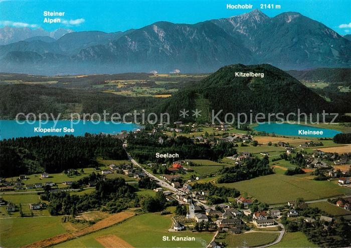 St Kanzian Klopeiner See Kleinsee Hochobir Steiner Alpen Fliegeraufnahme