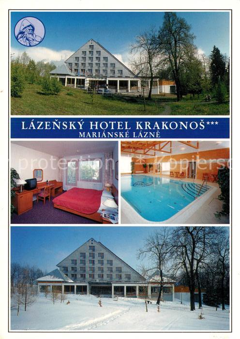 Marianske Lazne Hotel Krakonos im Sommer und im Winter Hallenbad